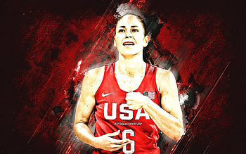 Sue Bird, United States national basketball team, red stone background, American Basketball Player, portrait, USA, basketball HD wallpaper