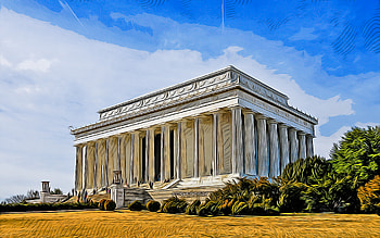 Lincoln Memorial, , abstract citiscapes, vector art, american landmarks, creative, american tourist attractions, Washington, USA, America HD wallpaper