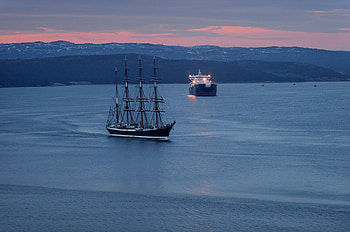 Bon Voyage, sea, ship, sky, ocean HD wallpaper
