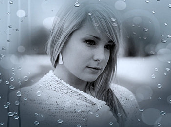 Thinking of you, you, rain, thinking, girl, on HD wallpaper