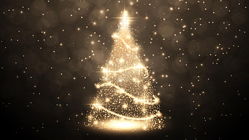 Glare Lights Christmas Tree Black Bokeh Background Christmas HD wallpaper