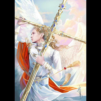 The Protector, blonde, anime, fantasy, digital painting, protector HD wallpaper