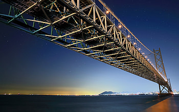 Akashi Kaiyko Bridge, world, beautiful-places, bridge HD wallpaper