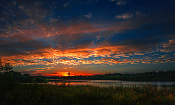Sunset River Landscape , river, sunset, landscape, nature HD wallpaper