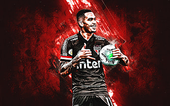 Luciano Neves, Sao Paulo FC, Brazilian Footballer, SPFC, Red Stone Background, Football, Serie A, Brazil HD wallpaper