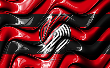 Portland Trail Blazers flag, , red and black 3D waves, NBA, american basketball team, Portland Trail Blazers logo, basketball, Portland Trail Blazers HD wallpaper