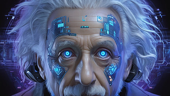 Cyberpunk Albert Einstein, cyberpunk, Albert Einstein, technology HD wallpaper