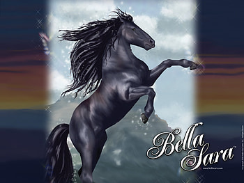 Bella Sara- Bello, horses, black, animals, magical, fictional HD wallpaper