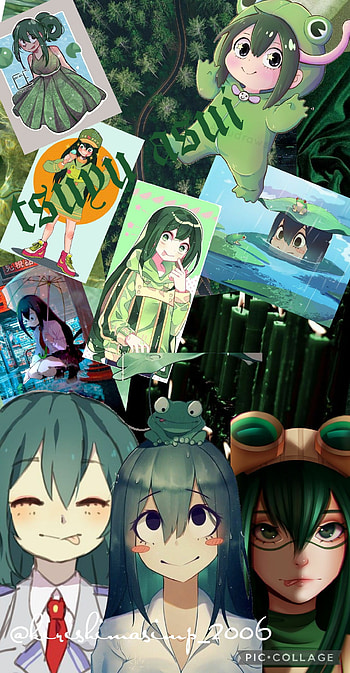 Tsuyu asui, green, mha, bnha, class 1a, cute, rainy season hero: froppy, anime, froppy HD phone wallpaper