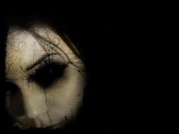 Thinking, design, black, eyes, face, woman, dark, female HD wallpaper