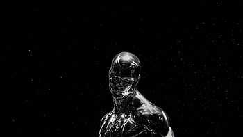 Silver Surfer — Noir Minimal, Marvel Comics, Silver Surfer, black, simple HD wallpaper