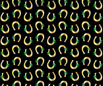 Pattern, horseshoe, black, green, clover, texture, st patrick, hat, yellow HD wallpaper