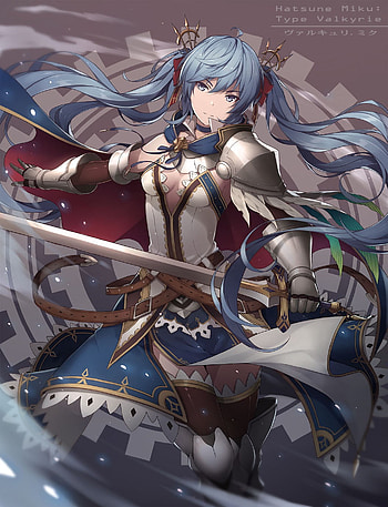 Warrior miku, art, hatsune HD phone wallpaper