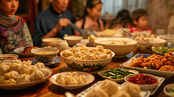 Traditional Family Dinner Feast, dumpling, food HD wallpaper
