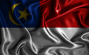 Malacca flag, , silk wavy flags, brazilian states, Day of Malacca, fabric flags, Flag of Malacca, 3D art, Malacca, Asia, States of Malaysia, Malacca 3D flag HD wallpaper