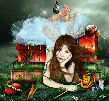 farie daze, fantesy, girl, butterfly, insect HD wallpaper