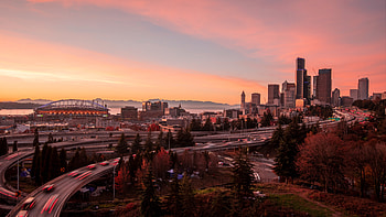 Seattle, Sakura sunset, , Tranquil beauty HD wallpaper