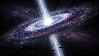 Quasar Beacon —, Galaxy, Black Hole, Jet HD wallpaper