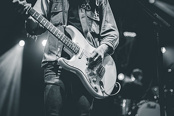 Music, Guitar, Bw, Chb, Musician, Guitar Player, Guitarist, Concert, Performance HD wallpaper