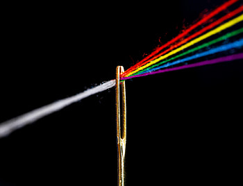 Needle, Rainbow, Miscellanea, Miscellaneous, Multicolored, Motley, Threads, Thread, Refraction HD wallpaper