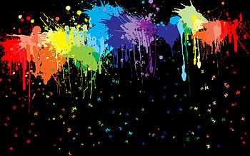 Rainbow Paint Splatter 869 HD wallpaper