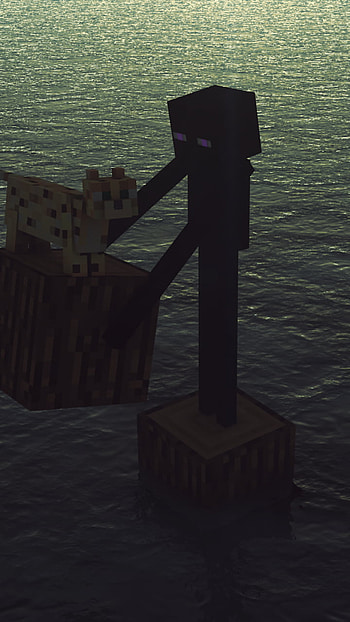 Mojang's Minecraft : Ocelot on Twilight Waters, Mojang, video game, Minecraft HD phone wallpaper