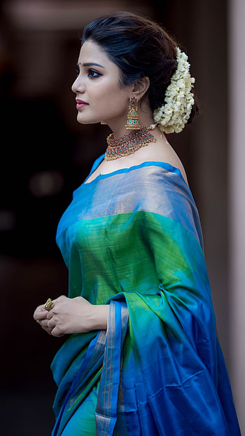 Aatmika, tamil actress, saree beauty HD phone wallpaper