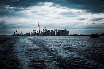 Cities, Water, City, Horizon, Tower HD wallpaper