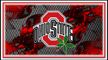 Ohio State Football : red block o ohio state with buckeye leaf HD wallpaper