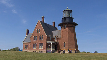 Block Island lighthouse, Rhode Island landmarks, New England coast, Iconic architecture HD wallpaper