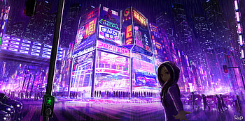 Cyberpunk Cityscape Girl Digital Art, cyberpunk, city, artist, artwork, digital-art, deviantart HD wallpaper