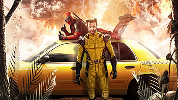 Deadpool And Wolverine Riding Along, deadpool-and-wolverine, deadpool-3, wolverine, deadpool, 2024-movies, movies, superheroes, artist, artwork, digital-art HD wallpaper