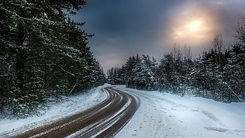 Winter Road, Road, Winter, nature, snow HD wallpaper