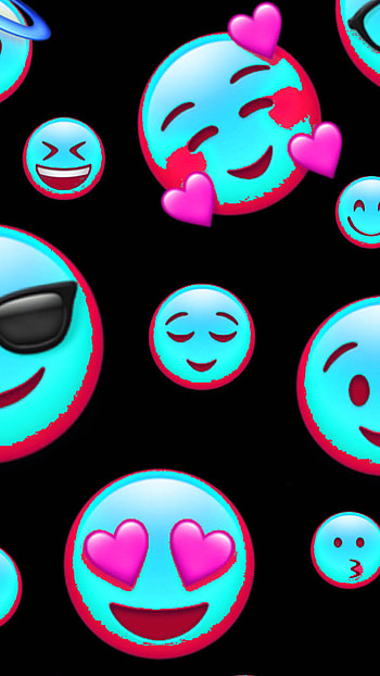 Emoji, red, magenta HD phone wallpaper