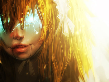 Evil is in me, lightning, evil, girl, long hair HD wallpaper
