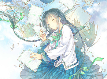 Sleep, cute, anime girl, artwork HD wallpaper