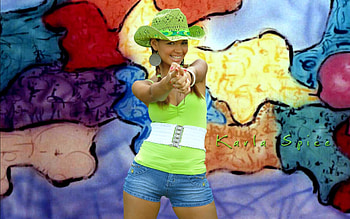 Cowgirl ~ Karla Spice, Model, Blonde, Colorful, Cowgirl HD wallpaper