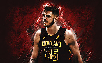 Isaiah Hartenstein, Cleveland Cavaliers, American basketball player, burgundy stone background, grunge art, NBA, basketball, USA HD wallpaper
