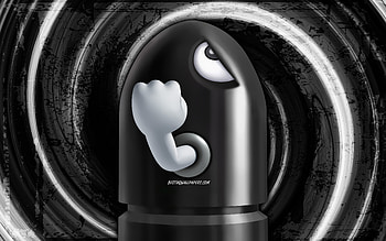 Bullet Bill, black grunge background, vortex, Super Mario, Super Mario characters, Super Mario Bros, Bullet Bill Super Mario HD wallpaper