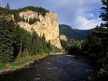 Linda paisagem, ceu, arvores, agua, montanhas, natureza HD wallpaper