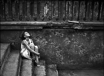 Surrender, sad, despair, black and white, alone, hope, girl, feel HD wallpaper