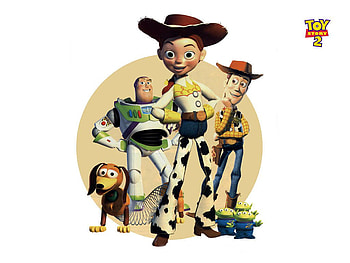 Toy Story 2, dog, woody, jessie, buzz HD wallpaper