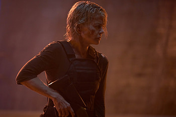 Terminator: Dark Fate, Linda Hamilton as Sarah Connor, Intense performance, Iconic role HD wallpaper