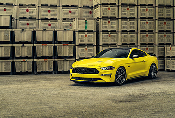 Velgen Yellow Ford Mustang , ford-mustang, ford, cars, muscle-cars, 2023-cars HD wallpaper