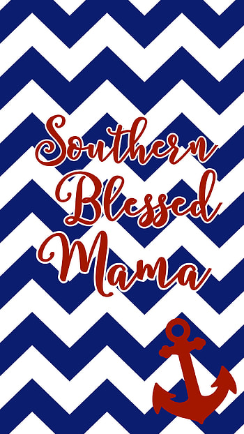 Blessed Mama, red, stripes, southern, blue, white, navy, anchor, pattern HD phone wallpaper