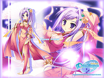 Kasumi Tokitou, purple hair, cute, ribbons, girl, long hair, dress, purple eyes, beauty, prism rhythm, anime HD wallpaper