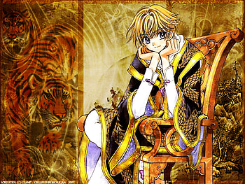 King of tigers, tiger, anime, king, drawing, throne, dragon, guy HD wallpaper