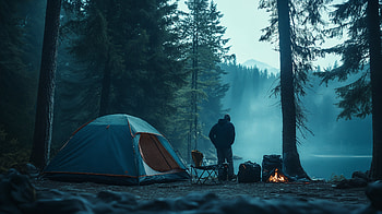 Serene Camping Escape: Ultra, camping trip, tent camping, camping, tent, forest HD wallpaper