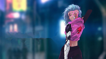 Cyberpunk Pink Hair Girl, cyberpunk, artwork, artist, artstation HD wallpaper