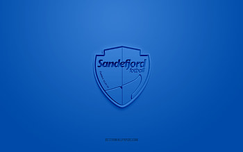 Sandefjord Fotball, creative 3D logo, blue background, Eliteserien, 3d emblem, Norwegian football club, Norway, 3d art, football, Sandefjord Fotball 3d logo HD wallpaper